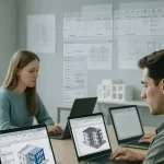 ученики работают над BIM-проектами в REVIT