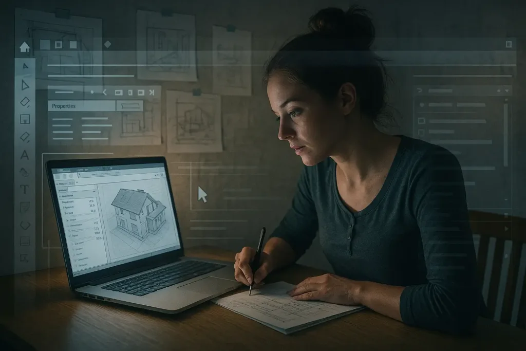 мама обучается архитектуре в REVIT ночью